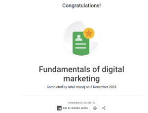 Certifictions Fundamentals of digital marketing/Digital Marketing Expert In Wayanad